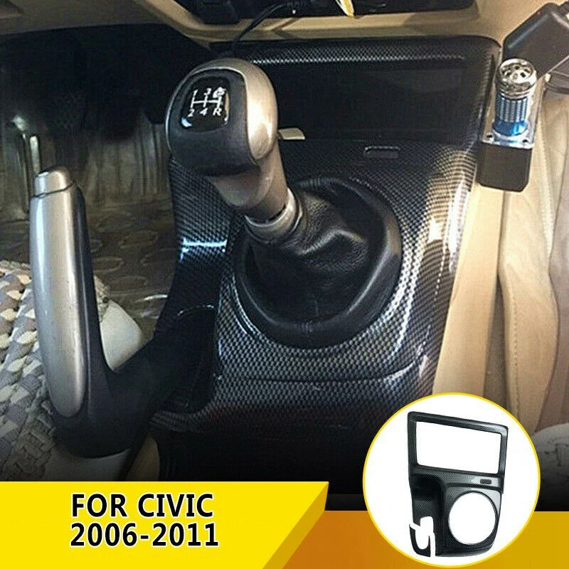 

Автомобиль углеродного волокна стиль ручного переключения передач рамка Накладка для Honda Civic 2006-2011