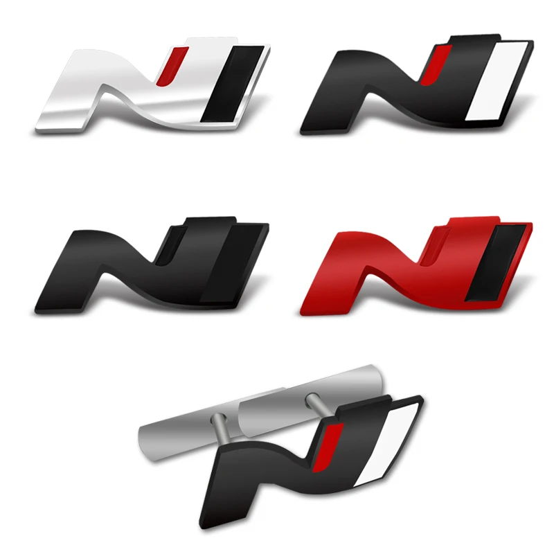 

Car Styling 3D Metal Stickers N Emblem Grille Badge For Hyundai Performance N LINE Veloster Kona Elantra i30 i20 Sonata Tucson
