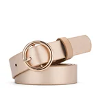 2020 Female Fashion Round Buckle Waist Belt Metal Buckle Casual PU Leather Belt Clothes Accessories For Men And Women