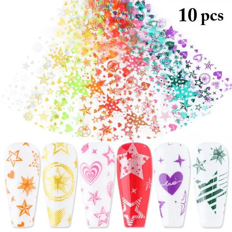 

10 Sheet Kapmore Valentines Day Nail Foil DIY Nail Art Decal Nail Foil Transfer Sticker Women Manicure Nail Art Decorations