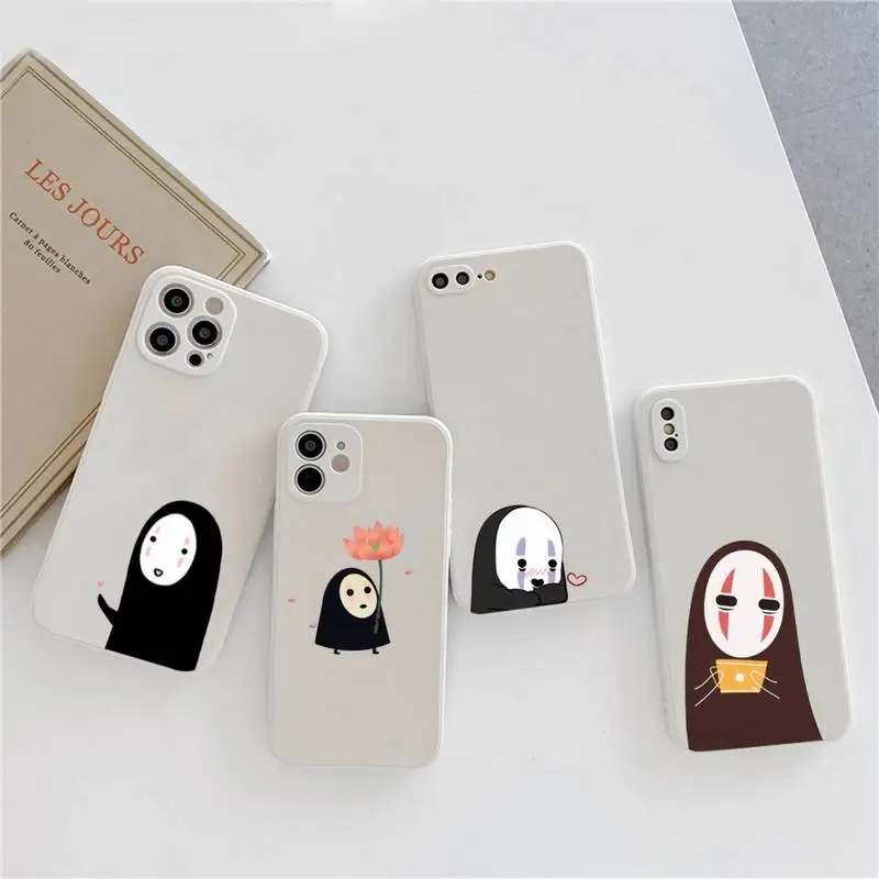 

Faceless male Spirited Away anime Phone Case Candy Color for iPhone 6 7 8 11 12 13 s mini pro X XS XR MAX Plus