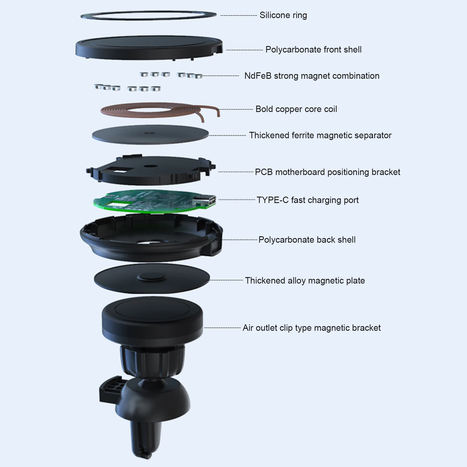 

Wireless Charger 15W Air Vent Mount Magnetic Charging Car Phone Holder For iphone 12 Pro Max Mini Phone Wireless Fast Charging