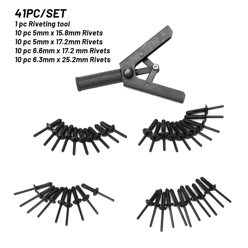 

40Pcs Assorted Plastic Riveter 1*Plastic Riveter Tool Durable 40*Rivet Hand Tool Kit Rivet Tool