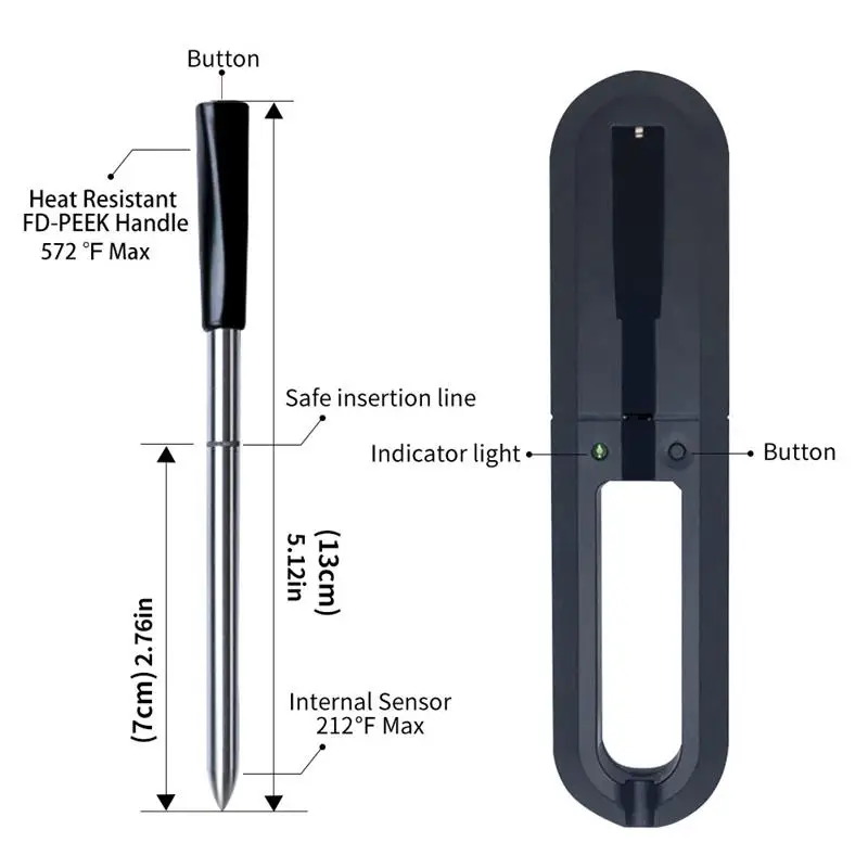 

Wireless Bluetooth Meat Thermometer For Oven Grill BBQ Smoker Rotisserie Kitchen Smart Digital Bluetooth Barbecue Accessories