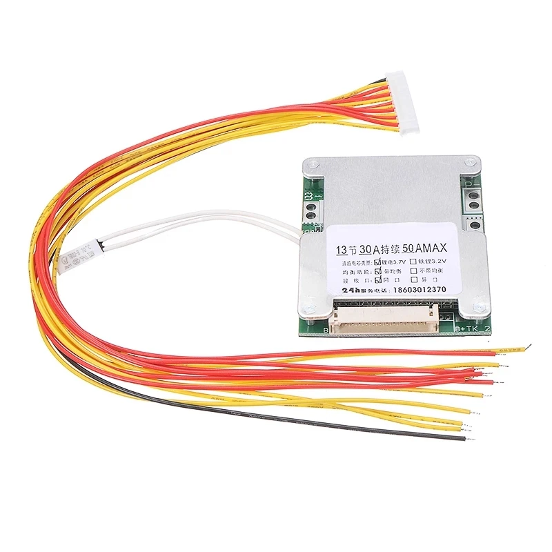 

Комплект литий-ионных аккумуляторов 13S, 48 В, 50 А, 18650, защита BMS, печатная плата, эквалайзер для электриков, велосипедов и скутеров