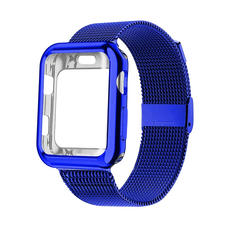 Чехол+ ремешок для Apple Watch Band 44 мм 40 мм iWatch band 42 мм 38 мм браслет из нержавеющей стали Миланская петля Apple watch 5 4 3 2 1 40