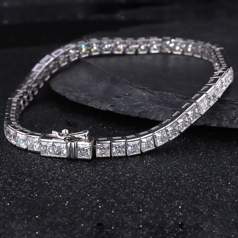 Браслет для тенниса под заказ розовое золото 14 к размер 3x3 мм браслет принцессы