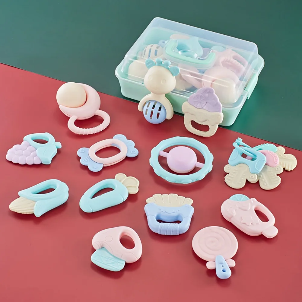 

Baby Birthday Gift 0-12 Months Rattle Toys Cartoon Hand Grip Soft Rattles Shaker Teether Educational Toy