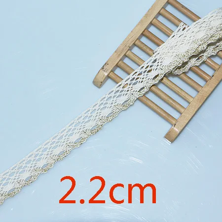 Beige2.2cm 4yard 4 ярда швейная ткань DIY цвета слоновой кости кремовый черный отделка хлопок крючком кружевная ткань лента ручной работы аксессуары ремесло 11021 - Цвет: Beige2.2cm 4yard