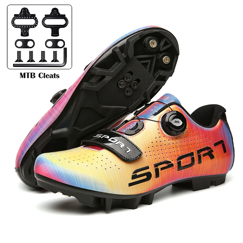

Mountain Bike Sneakers Man Mtb Cycling Shoes Speed Road Bicycle Flat Footwear Spd Triathlon Cleat Shoes Accessories Self-locking