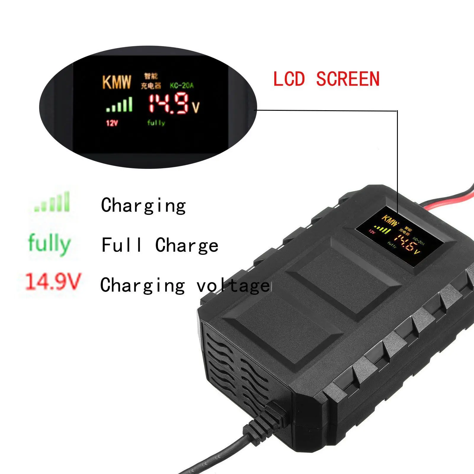 new hot selling intelligent 12v 20a automobile batteries lead acid smart battery charger for car motorcycle dxy88 free global shipping