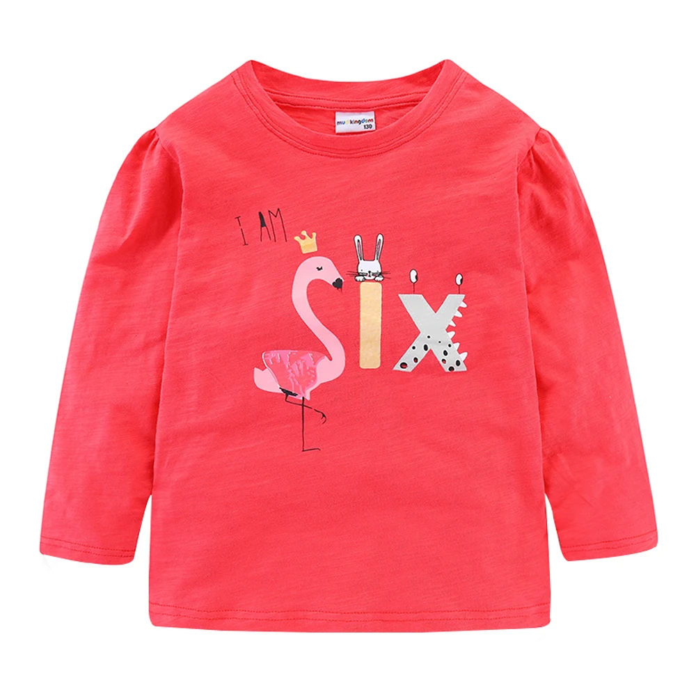 

Mudkingdom Baby Girls Birthday Shirts Long Sleeve Cute Cartoon Pattern 1 to 6 Years Children Tops Digital Kids Clothes for Girls