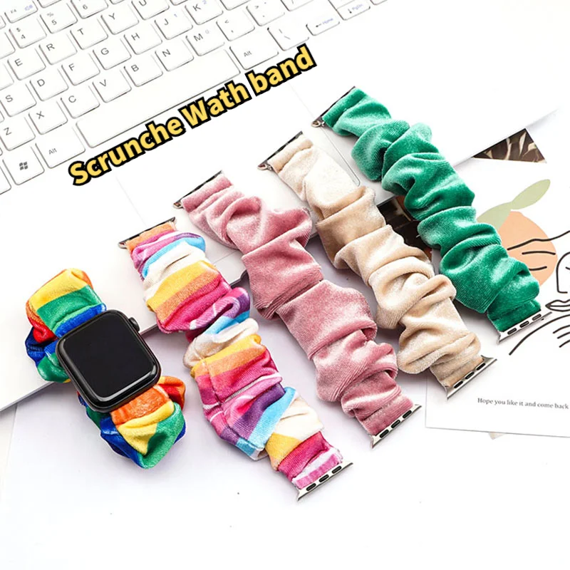 

Scrunchie Watch Straps for Apple Watch Band Elastic Bnad for Series 6 5 4 3 38mm 40mm 42mm 44mm for iwatch Strap Bracelet 6 5 4
