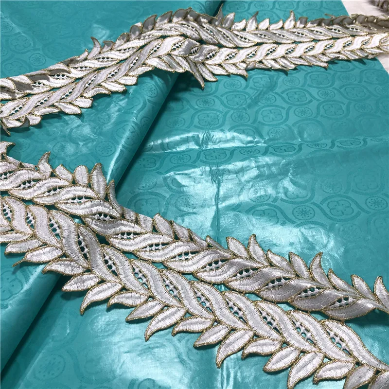 

10Yards Lace Ribbons For Collar DIY With 5yard Bazin Riche Fabric 2021 African Women Party Dress Good Quality Sewing Accessories