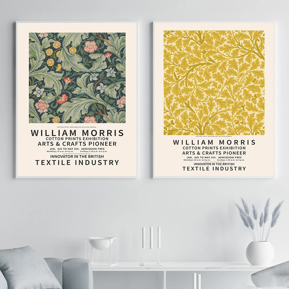 

William Morris Museum Exhibition Posters Canvas Painting Gallery Wall Art Prints Vintage Pictures for Living Room Home Decor