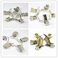 50pcs silver tone antique bronze oval round rectangle baby metal suspender pacifier holders clips with plastic craft sewing tool