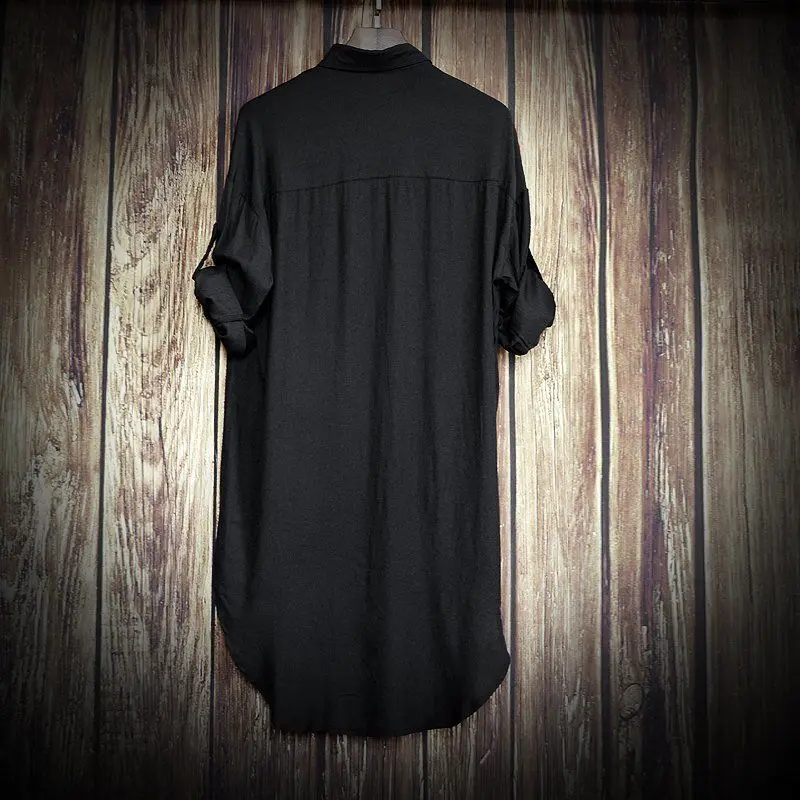Рубашка Мужская/Женская в стиле панк Idopy Удлиненная блузка хип-хоп с круглым