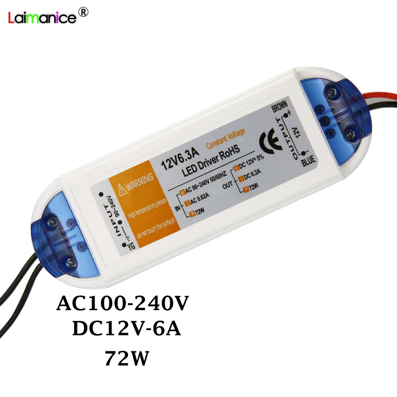 DC12V 18 Вт 36 72 100 Трансформаторы освещения высокое качество светодиодный драйвер
