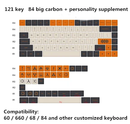 Большие Углеродные колпачки для ключей PBT процесс сублимации K70 filco cherry 3000 3850