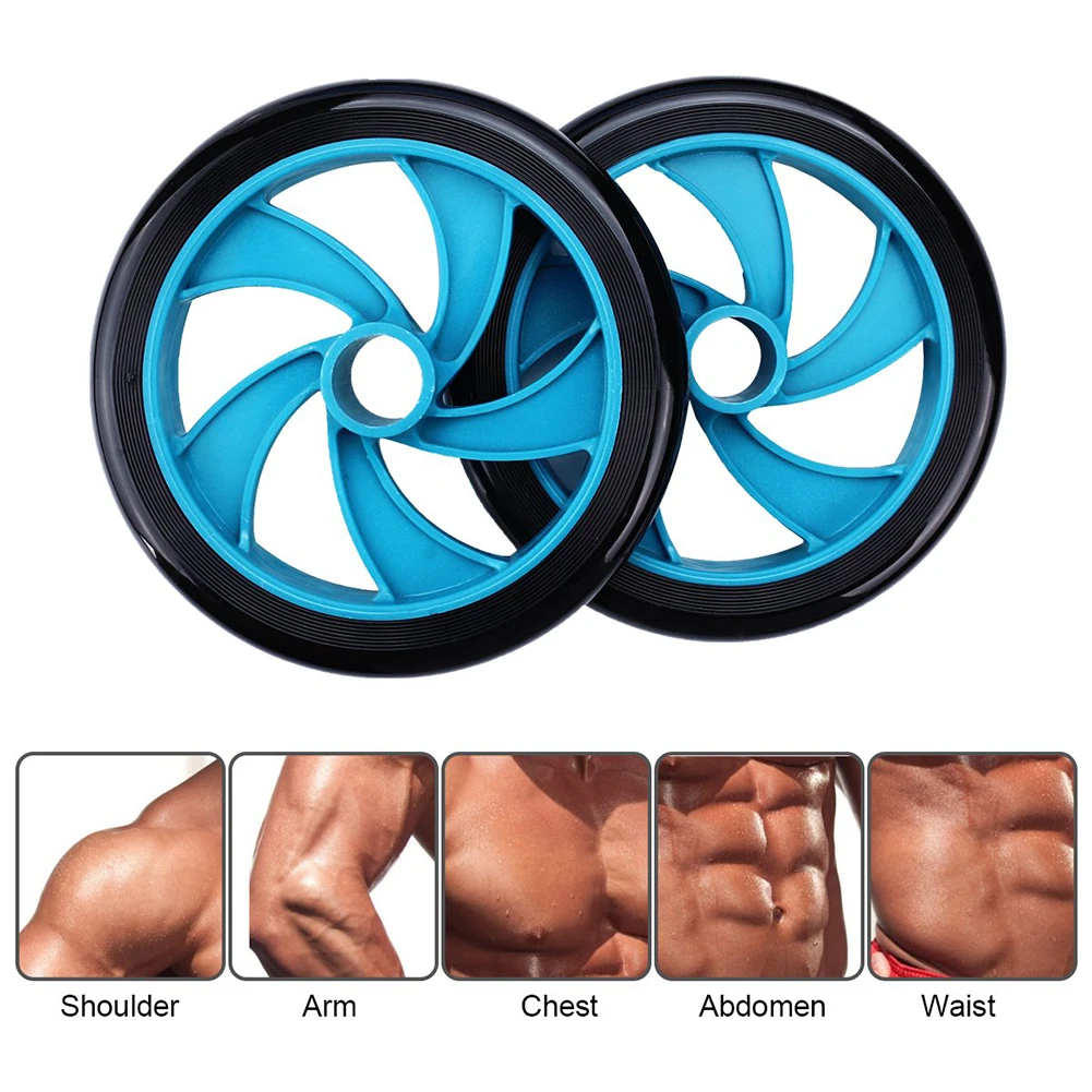 Muscle Exercise Equipment Double Wheel Roller Abdominal Workout Fitness with Knee Pad Ab Rollers Gym Trainer | Спорт и развлечения