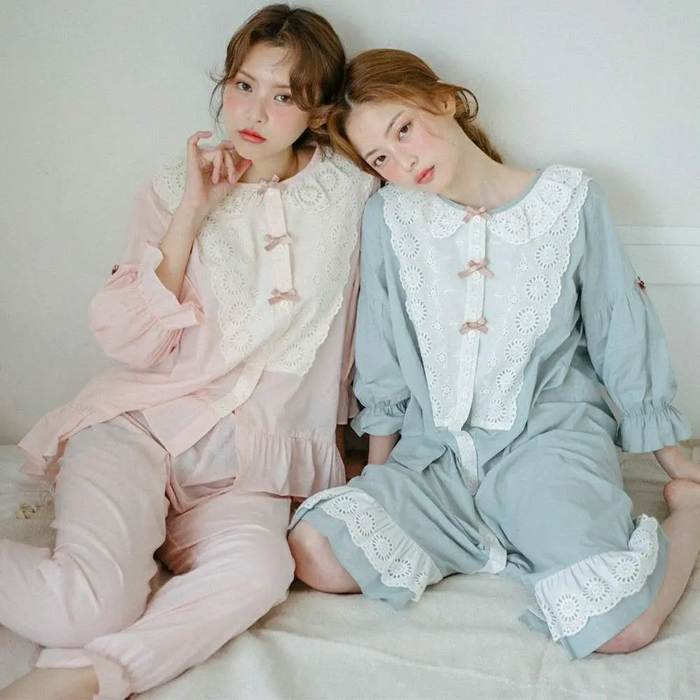 Женский кружевной пижамный комплект принцессы в стиле &quotЛолита&quot хлопковые