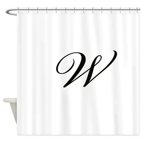 Bickham Script Monogram W занавеска для душа-декоративная ткань занавеска для душа(6" x 70" - Цвет: 1