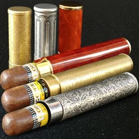 cigar tube single portable moisturizing tube retro pure copper carved cigar box 1 pack