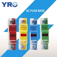 1pc rt18 32x ac 1p 10x38mm customized color transparent copper fuse holder rail mounting fuse holder base 690v 32a