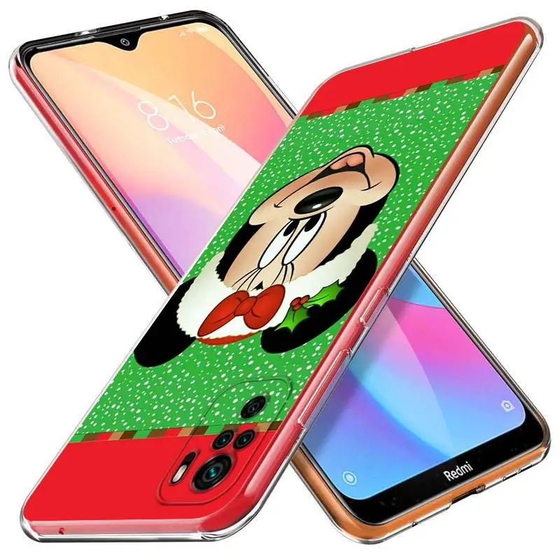 For Xiaomi Redmi Note 4 4X 5A 5 6 7 8T 8 9T 9S 9 10 10S Prime Pro Max Soft TPU Christmas Mickey Minnie Transparent Phone Case