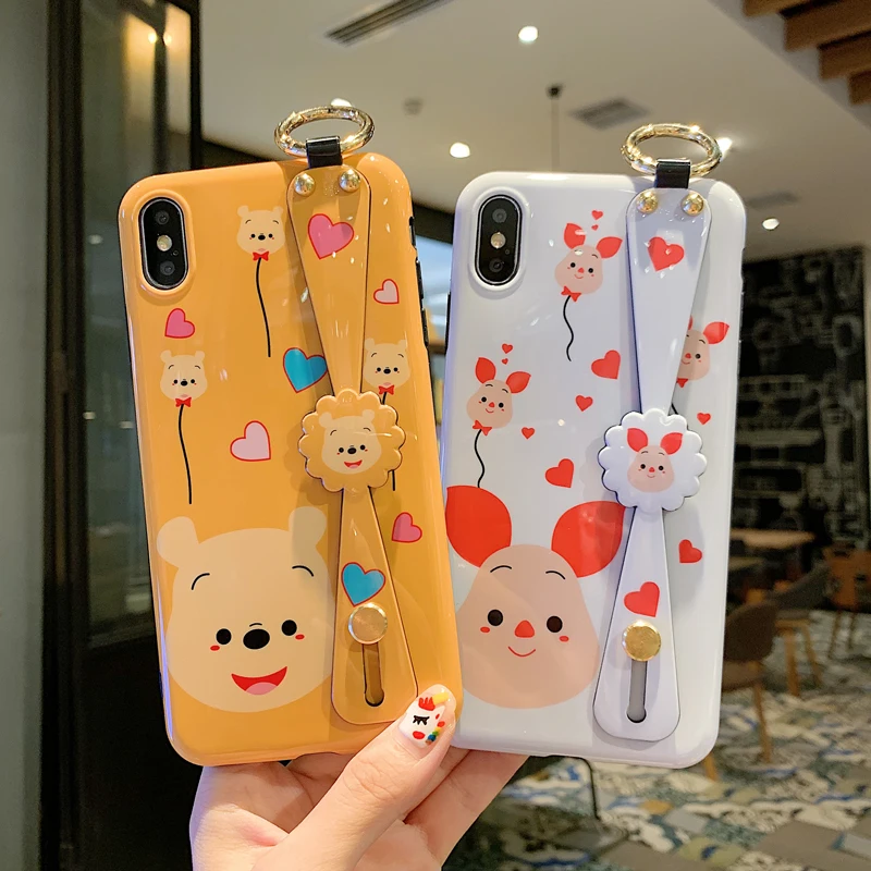 Браслет кронштейн чехол для телефона iPhone 11 Pro max X Xs XR Xsmax 7 8 Plus мультяшный милый
