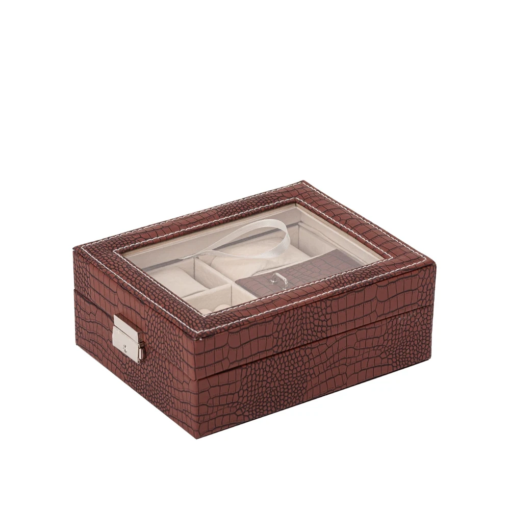 Eco-leather casket for watches and accessories S-890 brown watch box Storage Jewelry Watch stand Box a gift Gift organizer case store Boxes |