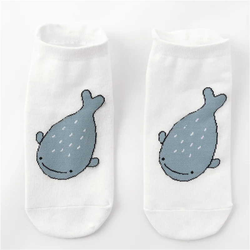 5 Whale Носки в стиле Харадзюку с забавными рисунками животных Летние Носки с рисунком граффити, Кита, медведя, голубя, пингвина оригинальные носки унисекс - Цвет: 5 Whale