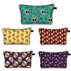 Водонепроницаемый Косметический чехол с принтом ужасов и черепов, женская сумка для хранения, органайзер, дорожные сумки для туалетных принадлежностей, дамская сумочка для помады, подарок