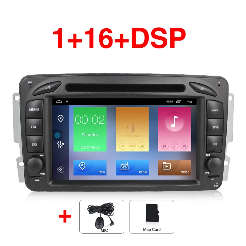 16G Android 9,1 2+ 32G HD Автомобильный dvd-плеер радио аудио gps Navi для Mercedes Benz W209 W203 W168 ML W163 W463 Viano W639 Vito RDS - Цвет: 16G