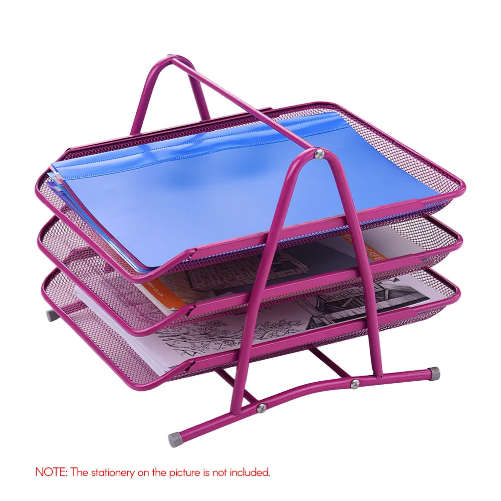 3 уровневый металлический сетчатый лоток для документов букв бумаги сортировщик