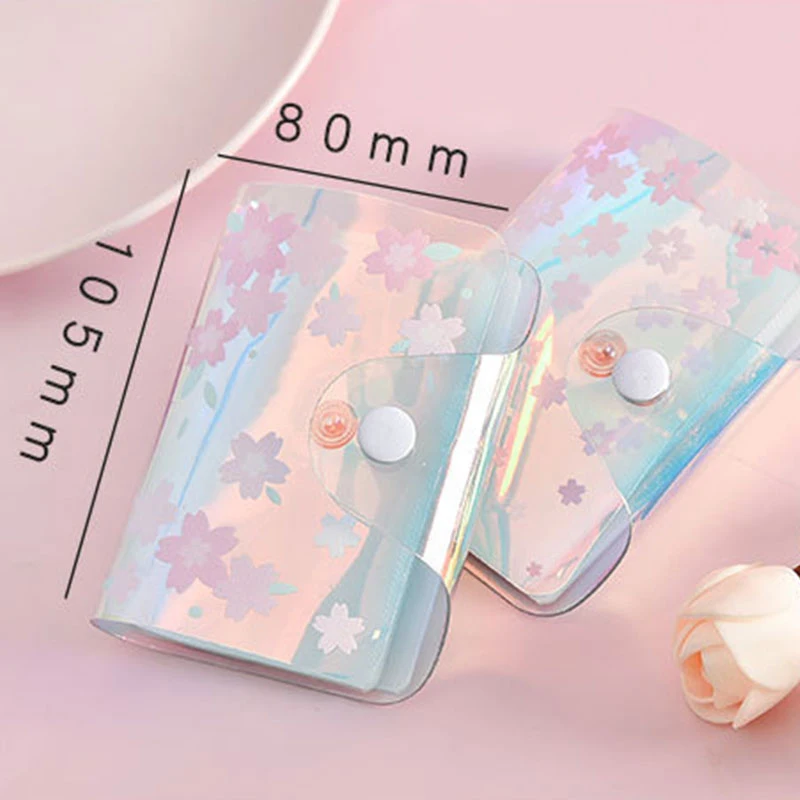 

Women Cute Credit Card Holder Fashion Colorful Laser Coin Purse Waterproof PVC Organizer Case Sweet Glitter ID Card Holder Pouch