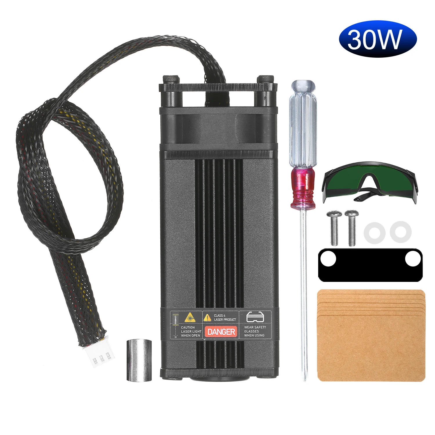 

Upgrade 30W Laser Module Laser Engraving Head 450nm Blue Lase For Laser Cutting Machine CNC DIY Laser WoodMarking Cutting Tool