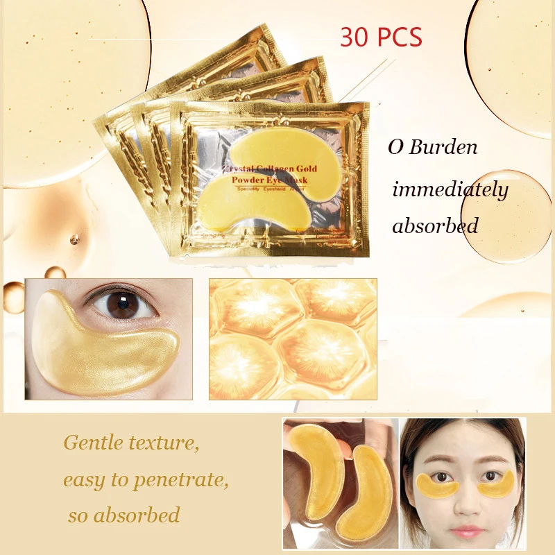 

30 PCS Repair Eye Patches Remove Dark Circles Moisturizing Eye Mask Crystal Collagen Gel Mask Eye Skin Care Korean Cosmetics