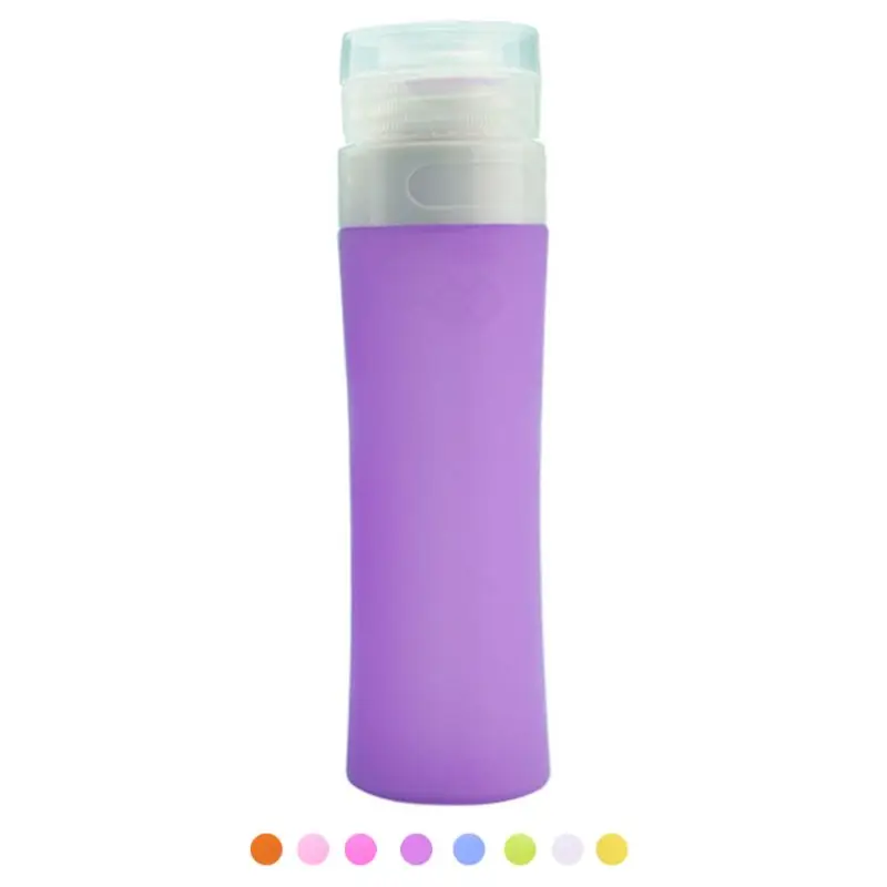 80ML random color Силиконовые многоразового использования, пустые трубки сжимаемые косметический крем в баночке пластиковый флакон для лосьона с откидной крышкой путешествия портативный диспенсер - Цвет: 80ML random color