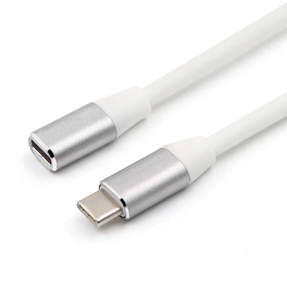 Grey 1 м ПВХ мужчин и женщин шнур Тип C USB 3,1 мужчин и женщин удлинитель Кабель для передачи данных провода расширение разъем - Цвет: Grey