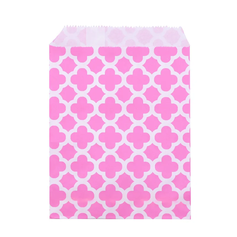 PB04 25/50pcs 18*13cm Kraft Paper Bags Wave Stripe Dot Gift Bag for Wedding Birthday Candy Snack Bag Festival Party Wrapping Supplies - Цвет: PB04
