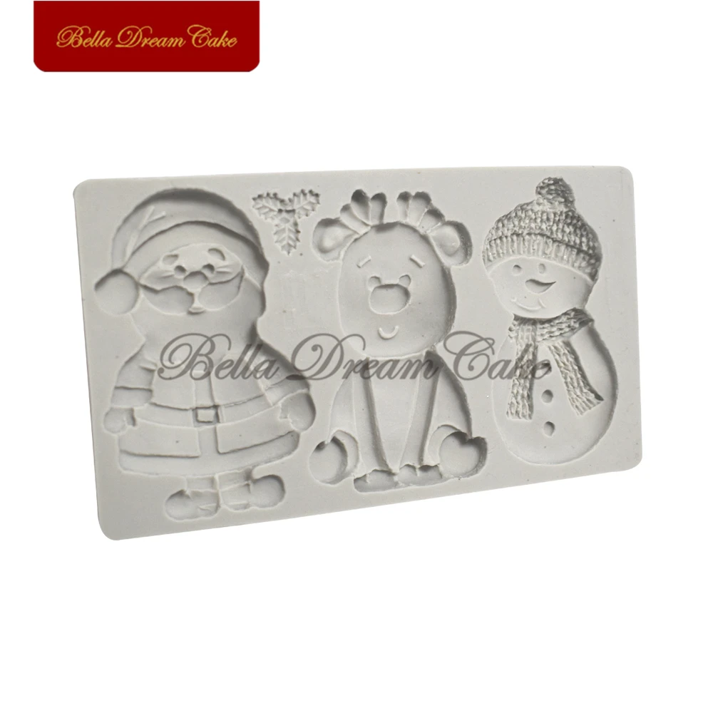 

Santa Claus Snowman Christmas Silicone Mold Chocolate Fondant Mould DIY Handmade Soap molds Cake Decorating Tools Bakeware