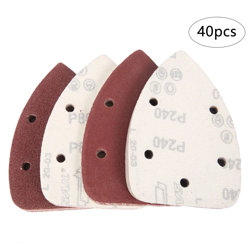 

40pcs Mouse Detail Sander Sandpaper Sanding Paper Hook and Loop Assorted 60/80/120/240 Gri Mouse Sandpaper Sheets Abrasive Tools