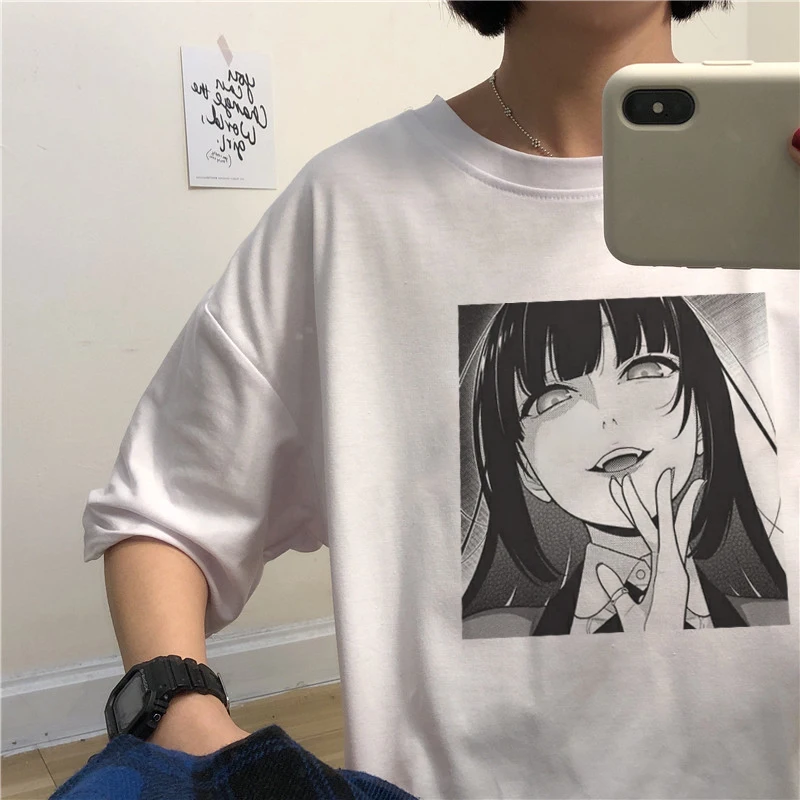 Camiseta de Kakegurui Yumeko Jabami para mujer, ropa informal de dibujos animados japoneses, punk, Harajuku, gótica, de manga co