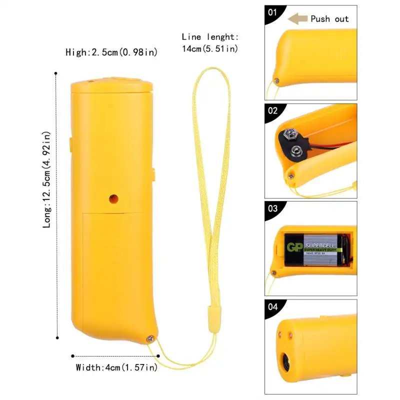 

Pet Dog Repeller Anti Barking Stop Bark Training Device Trainer with Lighting Ultrasonic 3 in 1 Anti Barking Pet Supplies