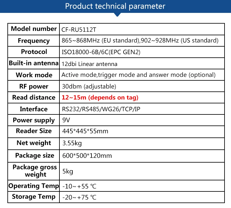 CHAFON 15 м uhf rfid длинный Диапазон чтения IP65 с TCP/IP/WG26/RS232/RS485 интерфейс Светодиодный индикатор используется для управления парковкой
