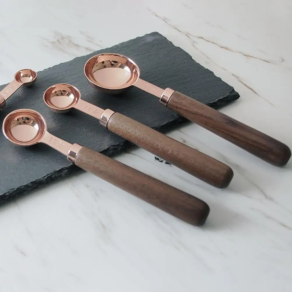 4 шт./компл. Инструменты для выпечки дома и кухни медные измерительные ложки с