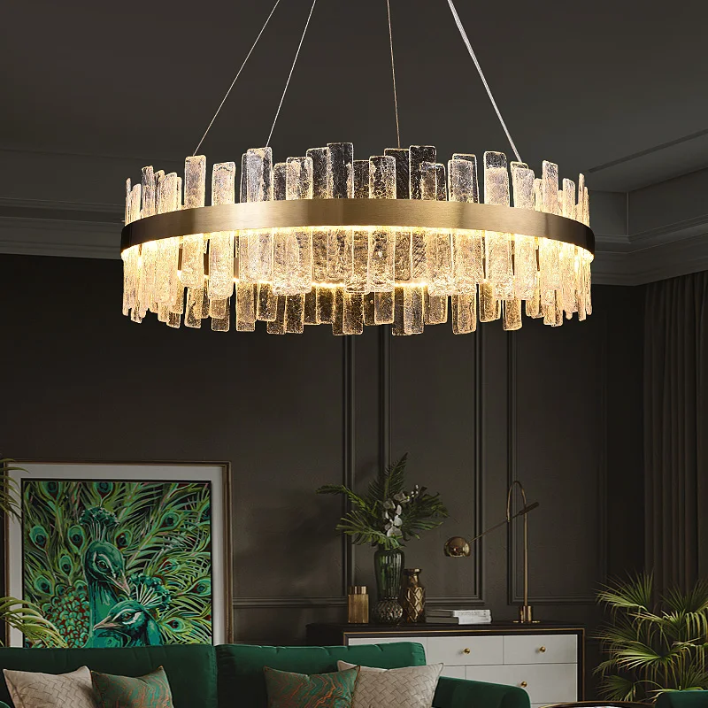 K9 Crystal Chandeliers Gold Chandelier Lighting Hang Lamp Cristal Luster Kitchen Island Led lights Indoor Light Fixtures