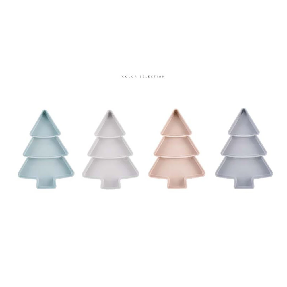 Creative Christmas Tree Shape Candy Snacks Nuts Seeds Dry Fruits Plastic Plates Dishes Bowl Breakfast Tray Home Kitchen Supplies | Дом и сад