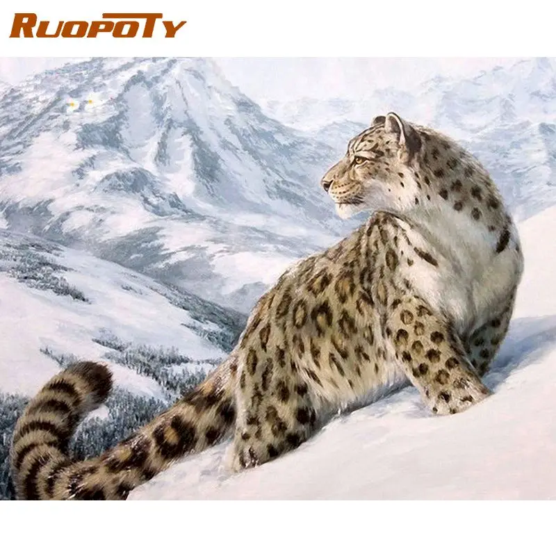 

RUOPOTY Frame Diy Painting By Numbers Animals Modern Wall Art Picture By Numbers Canvas Painting For Home Wall Artwork